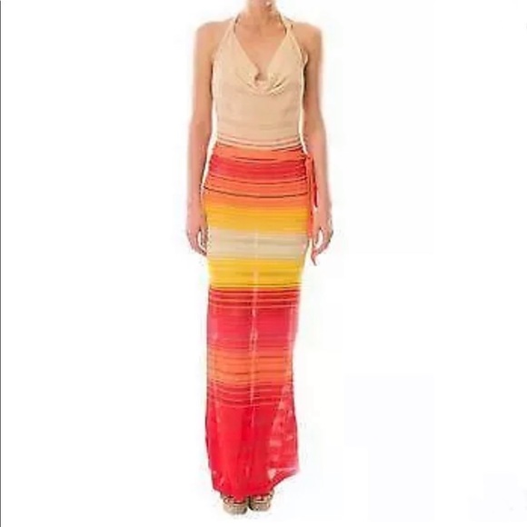 Haute Hippie Rainbow Long Maxi Skirt NWT Sz XS - Picture 4 of 11